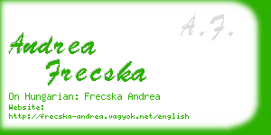 andrea frecska business card